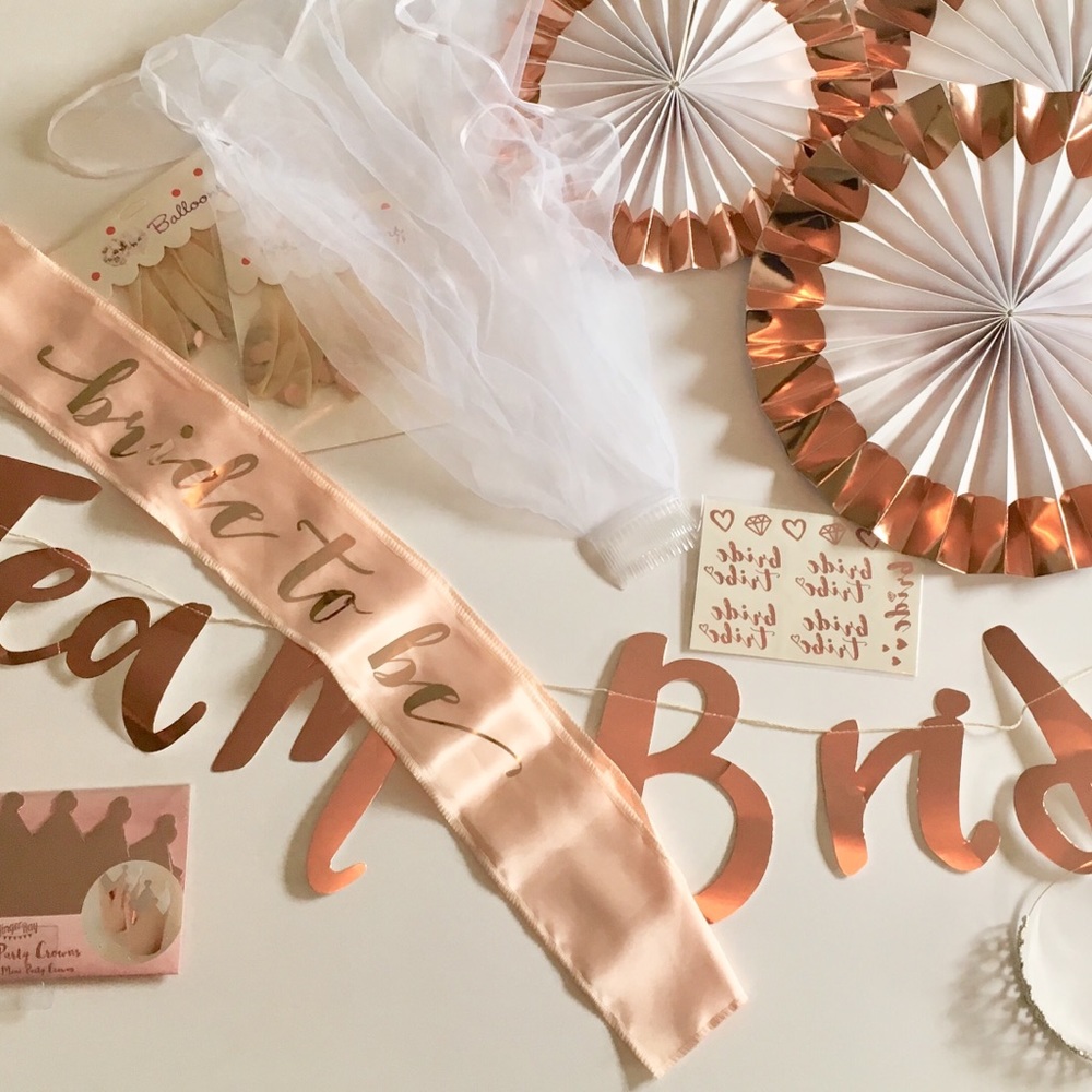Rose Gold Bridal Shower or Bachelorette Decor